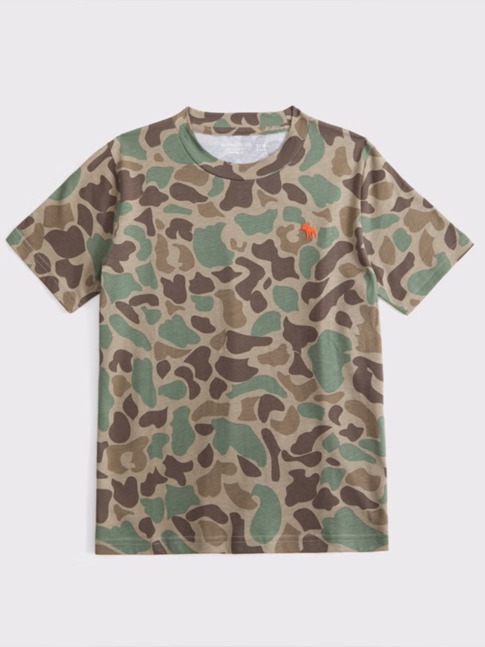 abercrombie kids Camo Short Sleeve Tee with Orange Logo